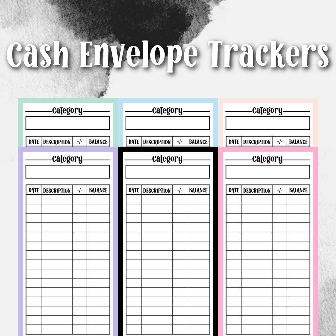 Printable Cash Envelope Trackers Digital Pdf Printable - Etsy