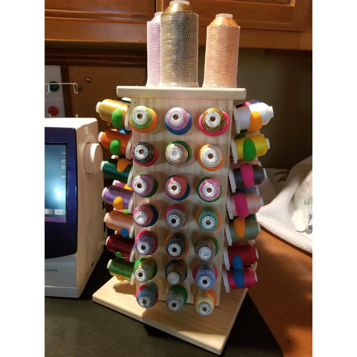 Wooden Thread Rack / Thread Holder Organizer 84 Spools Fully Etsy