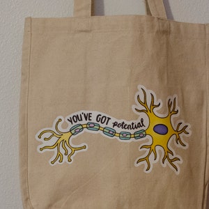 You've Got Potential handmade cotton, canvas, tote, grocery bag