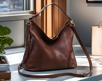 Leather Bag Soft Leather Handbag Women Leather Purse Hobo Soft Bag New