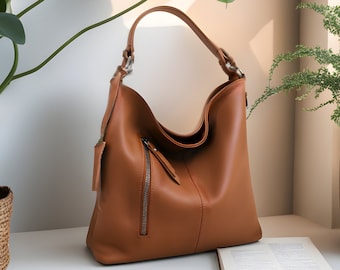 Sac en cuir Sac à main en cuir souple pour femme Sac à main en cuir Hobo Sac souple Daniela