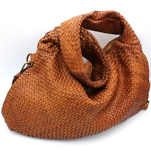 Ledertasche weiches gewebtes Leder Umhängetasche Italien Mode