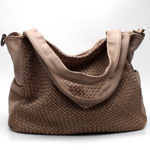 Valentina woven leather bag top