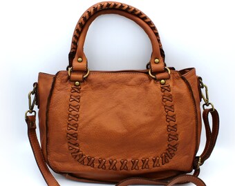 Leather bag Soft Leather Handbag for Women Brown Bag B1