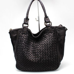 Leather Bag Soft Leather Weave Handbag Woman Leather Hobo Woven Leather Totes Leather Handbag Made in Italy