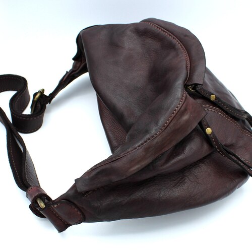 Leather shops Bag Soft Leather One Shoulder Bag Leather Handbag Crossbody Waist Bag Leather Pouch