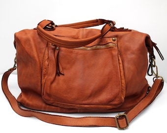 Leather Bag Shoulder Handbag soft leather Bag Leather Cross body Italy Brown