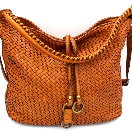 Leather Handbag Italy Leather Bag Woven Soft Leather Bellagio Etsy