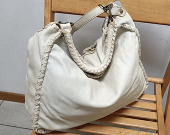 Sac en cuir Sac à main en cuir souple pour femme Fabriqué en Italie Sac à main marron foncé