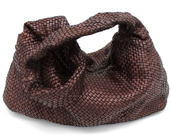 leather weave bag