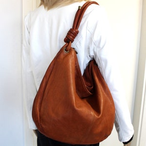 Leather Bag Soft Leather Handbag Women Leather Purse Hobo Soft Bag Made in Italy NEW image 2