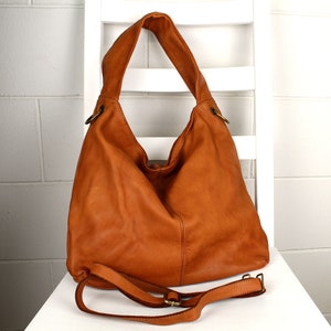 Leather Bag Soft Leather Handbag Women Leather Purse Hobo Soft Bag Italy image 6