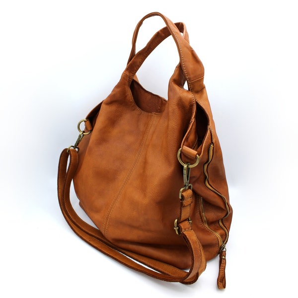 Leather Bag Soft Shoulder Bag Leather Handbag Hobo Purse