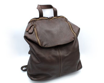 Leather Backpack Soft Leather Back Pack Italy Soft bag for Women