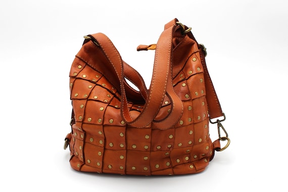 Convertible Leather Backpack Purse: Soft Italian Leather Bag  display picture 1