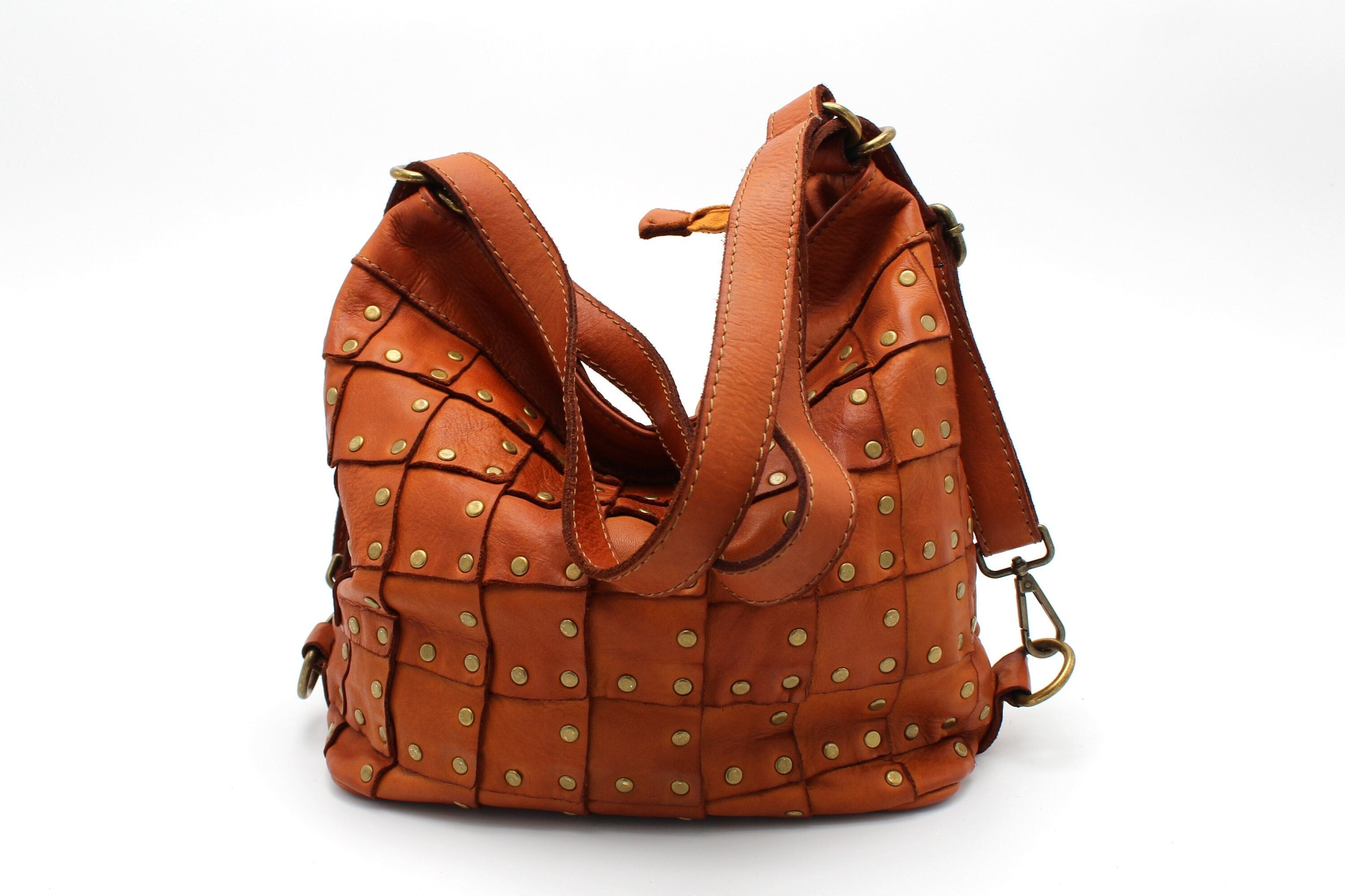 Convertible Leather Backpack Purse: Soft Italian Leather Bag  display picture 2