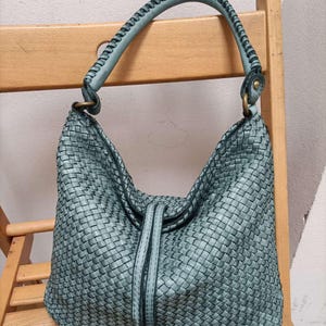 Ledertasche Lederhandtasche gewebtes Handmade in Italy Frauen Umhängetasche Soft Totes
