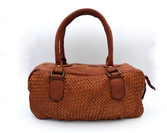 Weiche gewebte Ledertasche Frauen Totes Bags Italy Schulter und Crossbody Handtasche