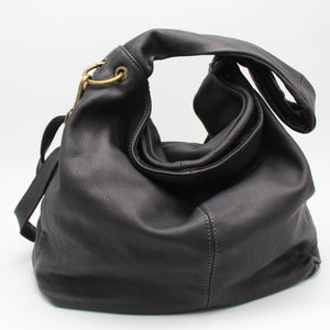 Leather Bag Soft Leather Handbag Women Leather Purse Hobo Soft Bag Italy Black