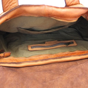 Leather Bag Soft Leather Bag Shoulder Handbag Italy Florence Brown Purse image 9