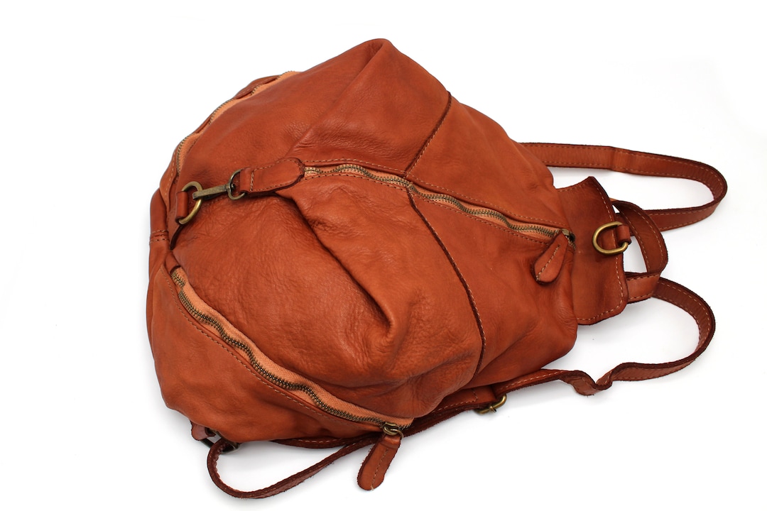 Soft Leather Backpack for Women Made in Italy - Etsy