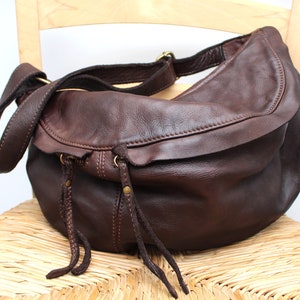Leather Bag Soft Leather One Shoulder Bag Leather Handbag Crossbody Waist Bag Leather Pouch