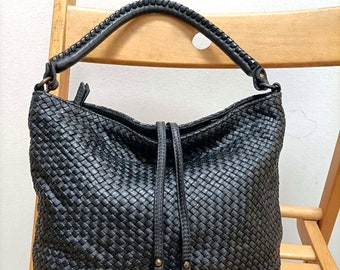 Soft Leather Bag Leather Handbag Soft Woven Handmade in Italy Purse