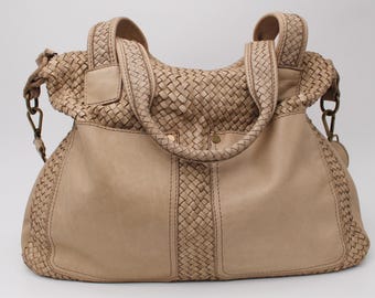 Woven Leather Hobo Bag: Handmade Soft Italian Leather Purse