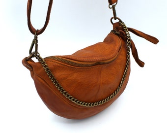 Leather Bag One Shoulder Bag Crossbody Waist Bag Leather Pouch Women's fanny pack Italy