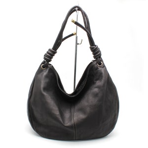 Leather Bag Soft Leather Handbag Women Leather Purse Hobo Soft Bag Made in Italy NEW Black