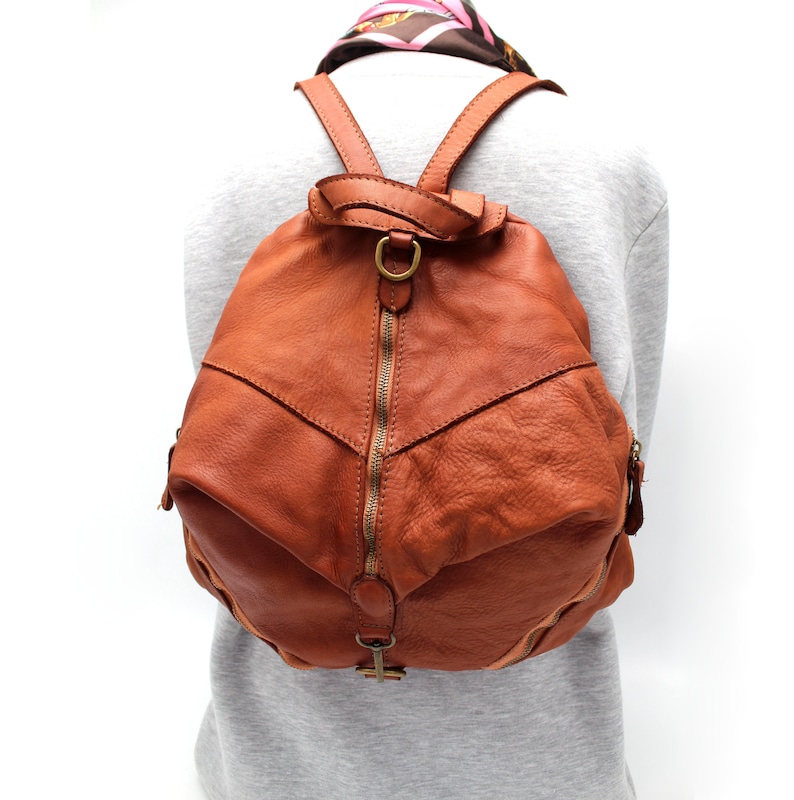 soft leather backpack purse