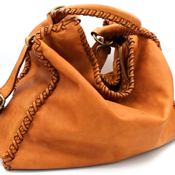 Sac en cuir Sac à main en cuir souple pour femme Sac à main en cuir Hobo Sac souple Italie