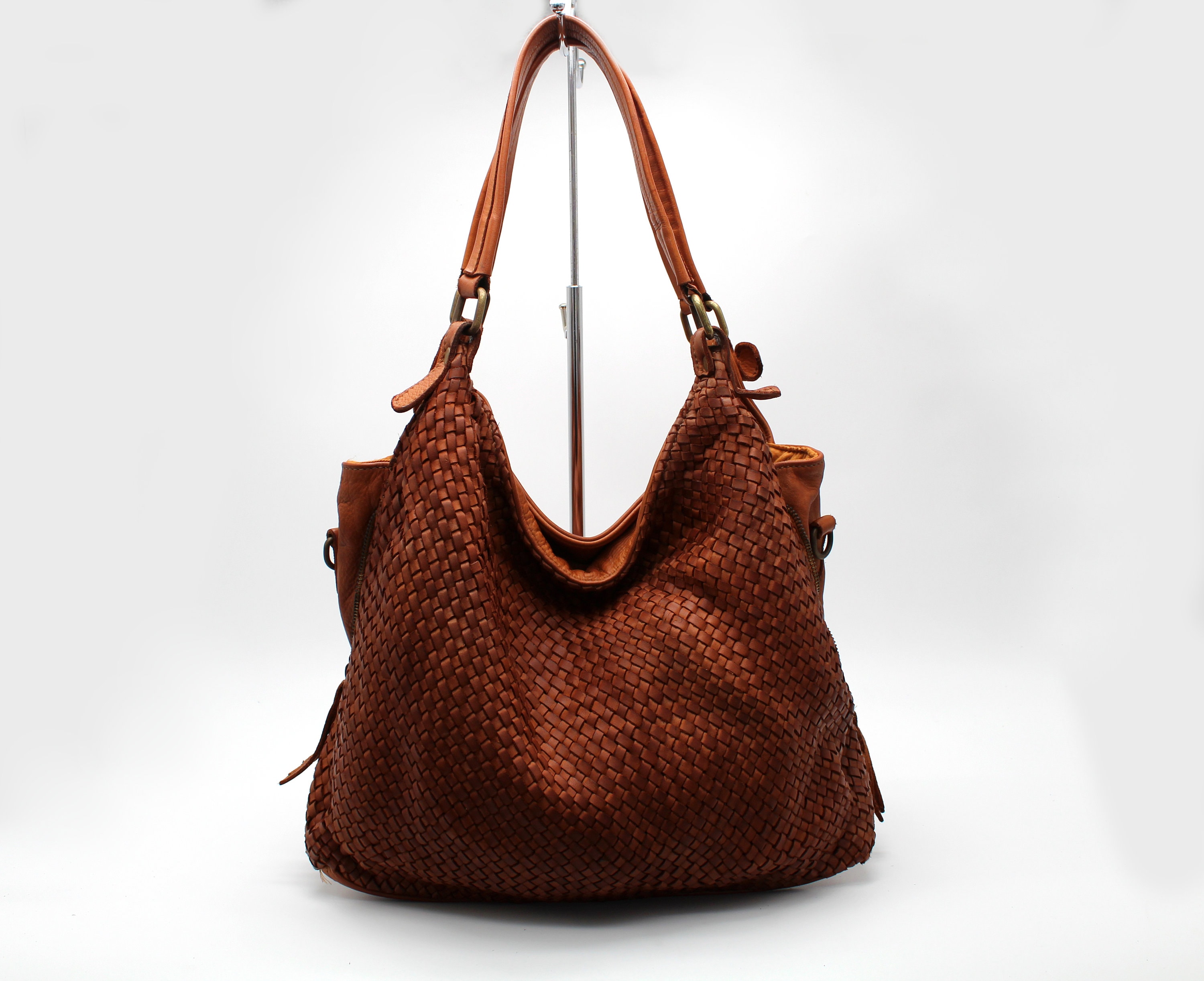 ★Wai Kei★ Artificial Leather Ribbon Hobo Bag Brown YKBE01A everly-hobo-404507_1800x1800.