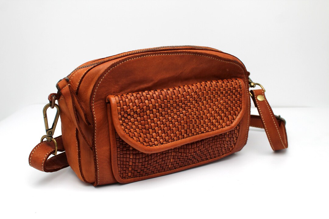 GOKTOW Women's Woven Tote & Crossbody Bag - Vegan Leather Small Purse With Adjustable Strap