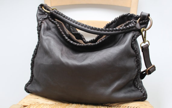 Leather Bag Soft Leather Handbag for Women Made in Italy Dark - Etsy