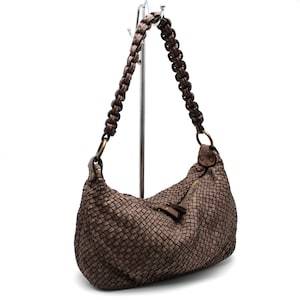 Ledertasche Lederhandtasche gewebt Geldbörse Soft Totes Tasche Geschenkidee für Sie