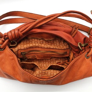 Leather Bag Soft Leather Handbag Women Leather Purse Hobo Soft Bag Made in Italy NEW image 8