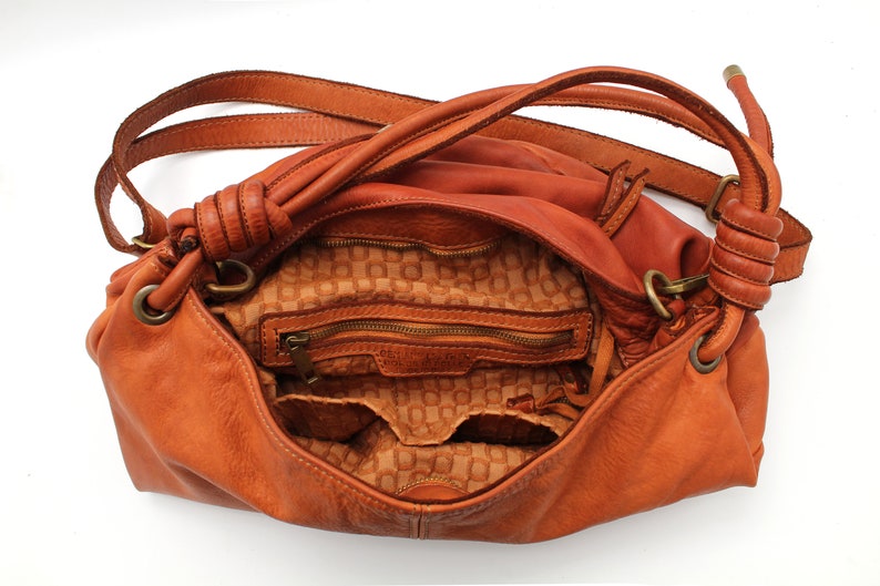 Leather Bag Soft Leather Handbag Women Leather Purse Hobo Soft Bag Made in Italy NEW image 8