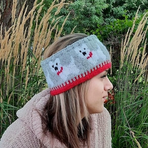 Simply adorable Scotty Dog!  * animal * headband * beginner knitting pattern * ear warmer * color stranding * circular knitting needles