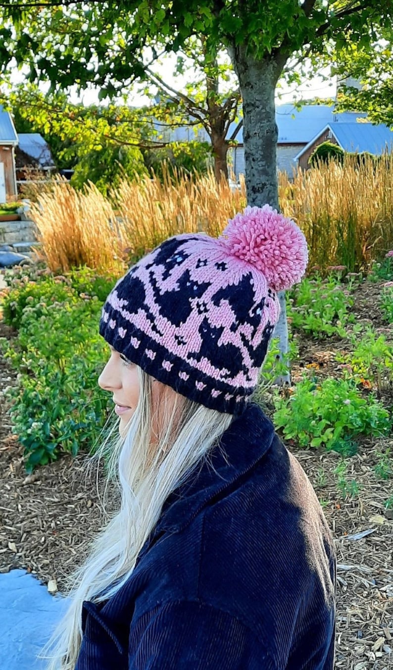 Katrina, Trio of Cats, Beanie, Knitting Pattern, Toque, Hat, Women's ...