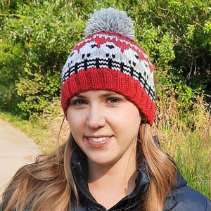Scarlett HAT, sheep hat knitting pattern, sheep, animals, adult, fair isle, beanie, sheep in fields, fair isle, in the round, matching set