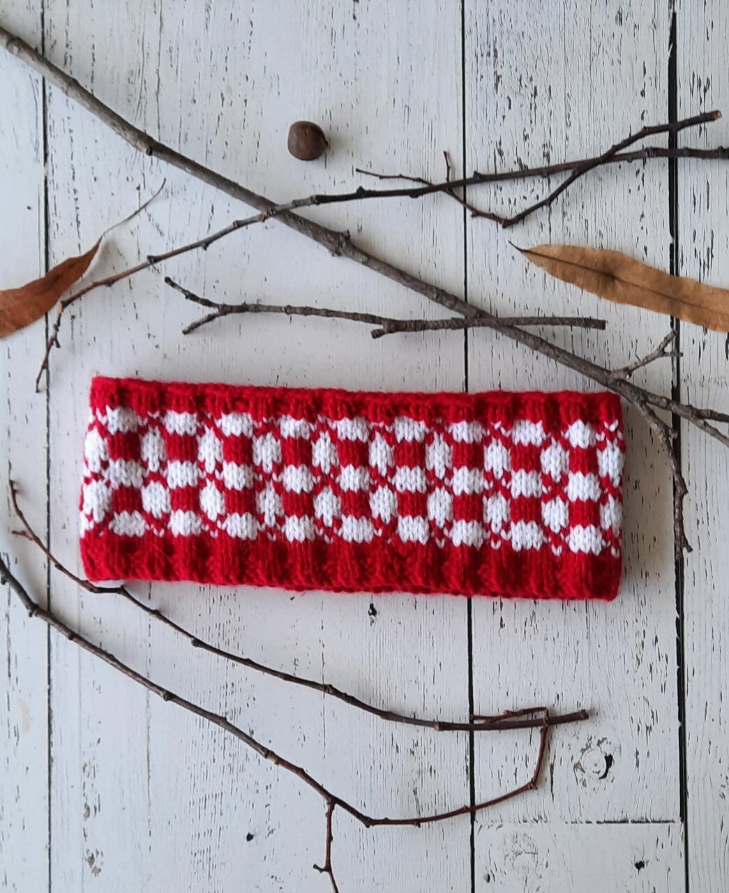 Red and White Checkerboard Pattern Headband * Beginner  display picture 3