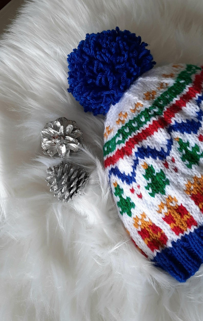 Joy, Christmas, Knitting pattern, hat, toque, beanie, women's, icelandic, presents, gifts, fair isle, norwegian, colorworks, knitting graph image 6