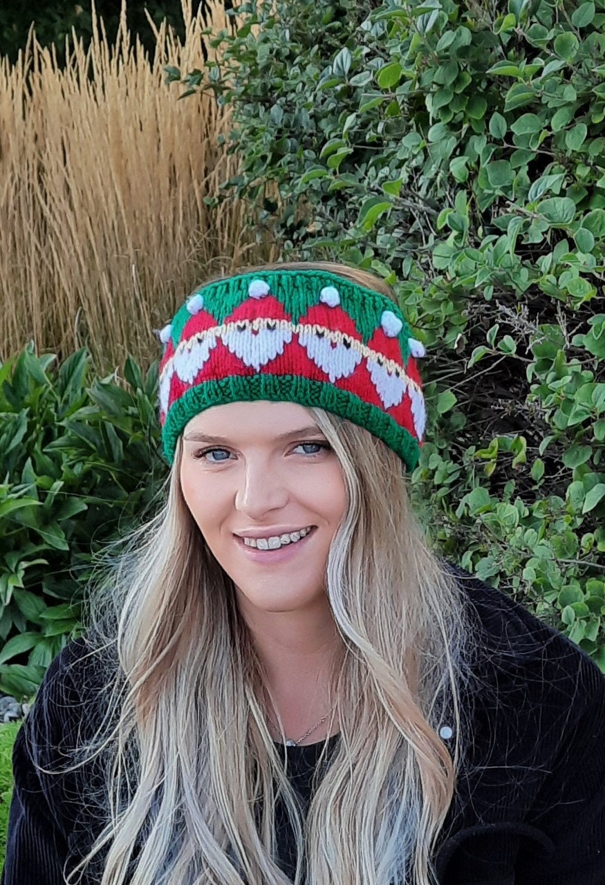 Red Green Knited Head Band - Etsy Canada display picture 2