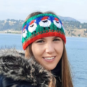 Christmas Sheep, knitting pattern, headband, ear warmer, adult, animals, santa hat, sheep, animal, fair isle, icelandic, sheep design