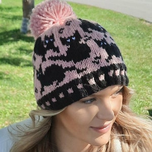 Katrina, Trio of Cats, Beanie, Knitting Pattern, Toque, Hat, Women's ...