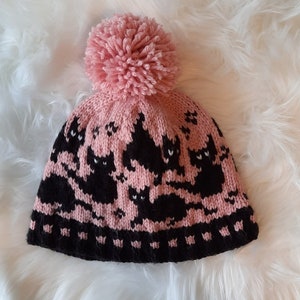 Katrina, Trio of Cats, Beanie, Knitting Pattern, Toque, Hat, Women's ...