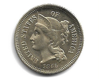 1865年米国3セント硬貨（穴あり） - Etsy 日本