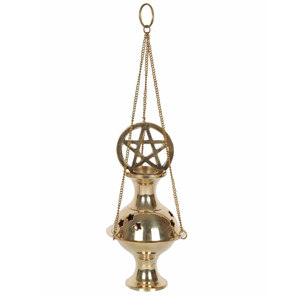 Metal Incense Censer Resin Burner with Chain 27cm Brass Etsy