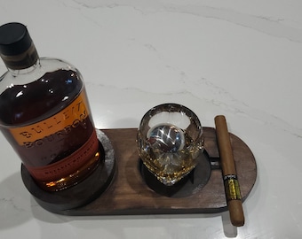 Whiskey and Cigar ashtray/cup holder CRV/DXF/SVG/Cnc Digital File